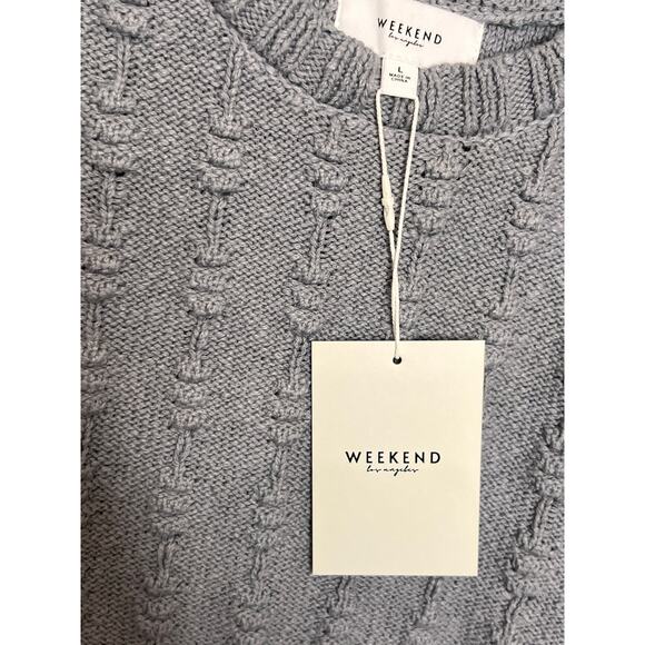 NWT Weekend Los Angeles Sleeveless Scoop Neck Knit Tank Top Dusty Blue Women's L - Picture 3 of 6